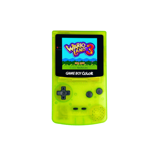 Nintendo Game Boy Color Console - Clear Neon Green - Backlit TFT LCD Screen - AMOLED XL LCD Touch Screen - Custom Built & Upgraded