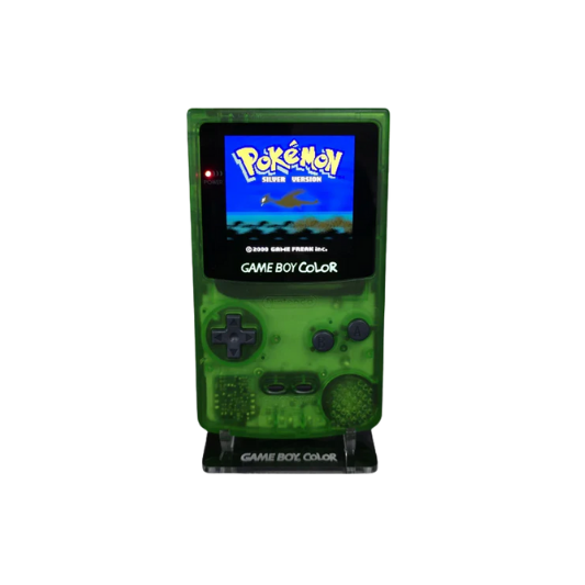 Nintendo Game Boy Color Console - Clear Emerald Green -  AMOLED XL LCD Touch Screen - Custom Built & Upgraded