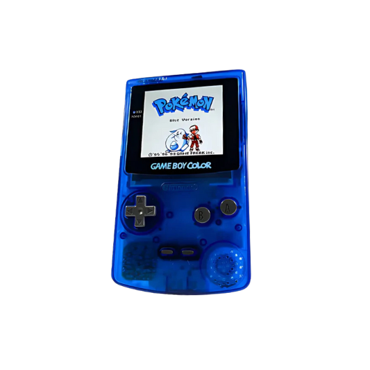 Nintendo Game Boy Color Video Game Console - Transparent Blue - Backlit TFT LCD Screen - Custom & Upgraded