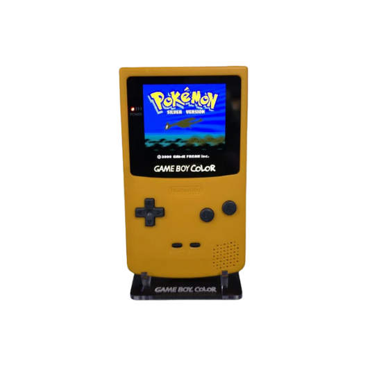 Nintendo Game Boy Color Console - Yellow - AMOLED XL LCD Touch Screen - Custom Built & Upgraded