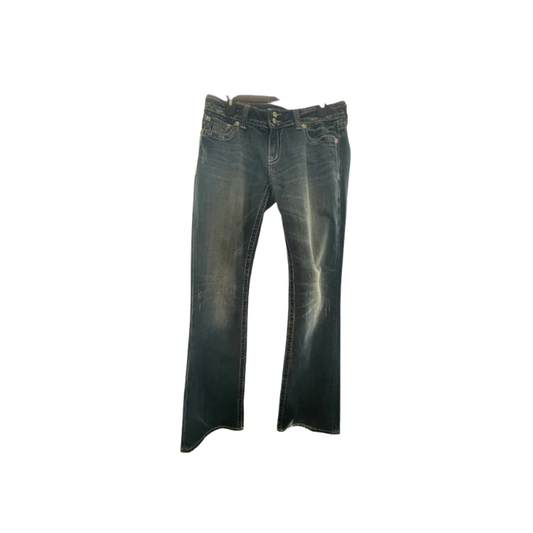 MISS ME Womens Jeans JP5001BC Embellished Bling Flap Distressed Boot Cut - Blue - 31 - Very Good