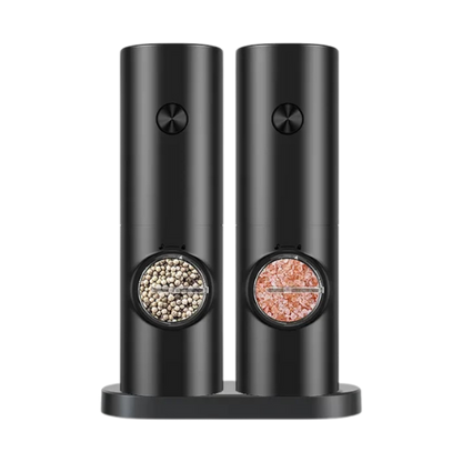 Electric Salt & Pepper Grinder 2-Piece Set - Adjustable Coarseness Refillable Mill - Battery Powered & Rechargeable