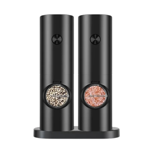 Electric Salt & Pepper Grinder 2-Piece Set - Adjustable Coarseness Refillable Mill - Battery Powered & Rechargeable - New