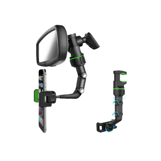 360 Car Phone Holder Rearview Mirror Mount - Rotatable & Retractable Multifunctional Universal Cell Phone Holder - New