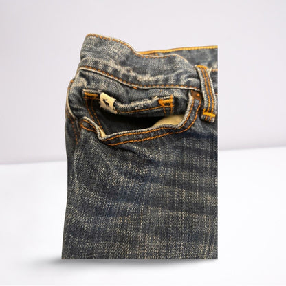 Abercrombie & Fitch Womens Jeans Denim Medium Wash Slightly Distressed - Blue - 14 - Very Good