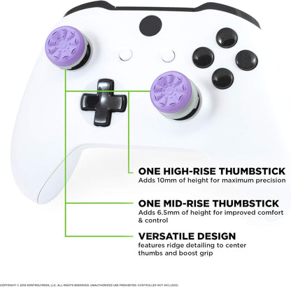 KontrolFreek FPSFreek Galaxy Purple Thumbsticks - Xbox SeriesX|S & One - Mixed‑Rise Dual Grip - New