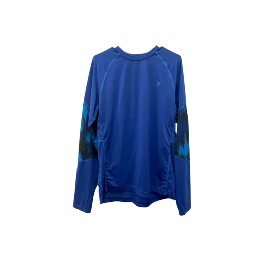 Old Navy Mens Long Sleeve Active T-Shirt Active Graphic Sleeves - Blue - Medium - Very Good