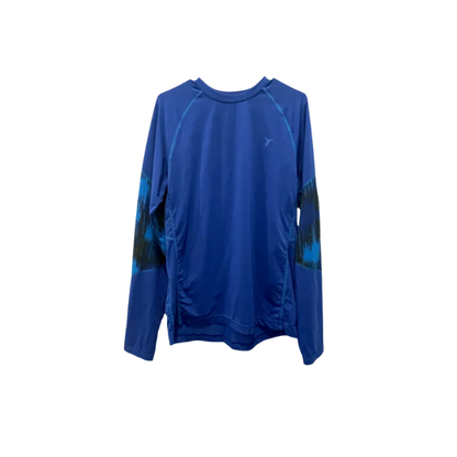 Old Navy Mens Long Sleeve Active T-Shirt Active Graphic Sleeves - Blue - Medium - Very Good