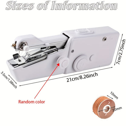 Portable Mini Handheld Sewing Machine - Battery Powered - White