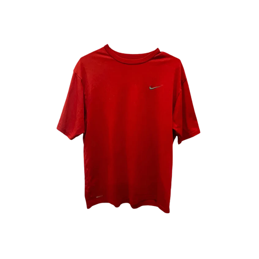 Nike Mens T-Shirt Dri-Fit Stitched Logo - Red - Small - Like New