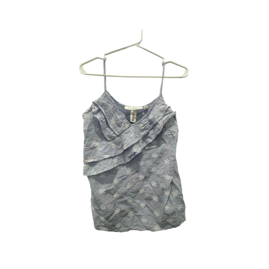 H&M Womens Top L.O.G.G. Tank Cami Floral V-neck - Blue - 4 - Very Good