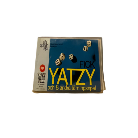 1983 Fick Yatzy & 8 Other Dice Games - Swedish Edition by Alga - Used - Vintage Flat Box