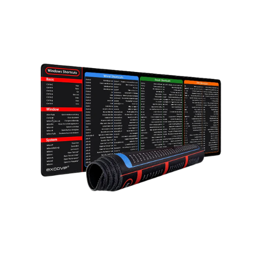 Mouse Pad Shortcuts for Office Excel Word PPT - Large 27.5 x 11.8 Desk Mat - New