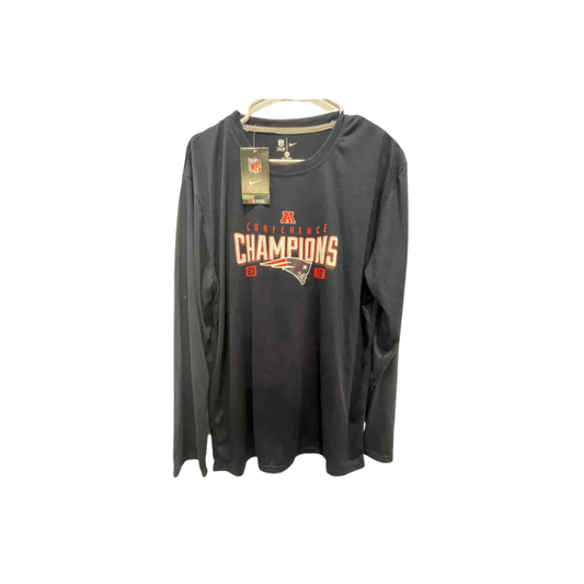 Fanatics Unisex NFL Team Long Sleeve Active T-Shirt New England Patriots Conference Champions 2018 - Navy - 2XL - Like New