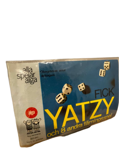 1983 Fick Yatzy & 8 Other Dice Games - Swedish Edition by Alga - Used - Vintage Flat Box