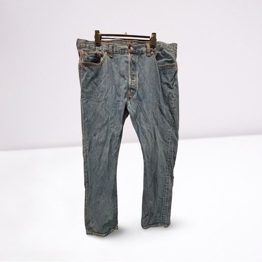 Levi Strauss Mens Jeans 501 Button Closure Classic - Blue - 40x32 - Very Good