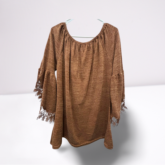 WinWin Womens Tunic Open Sleeve - Brown - LXL - Very Good