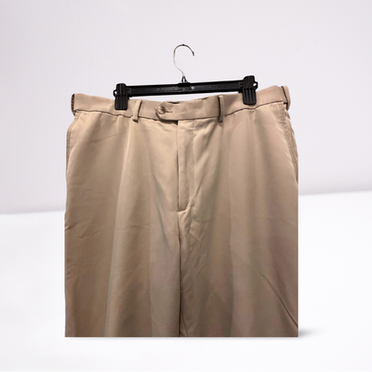 Roundtree & Yorke Mens Khaki Pants Casual Classic - Khaki Beige- 38x30 - Very Good
