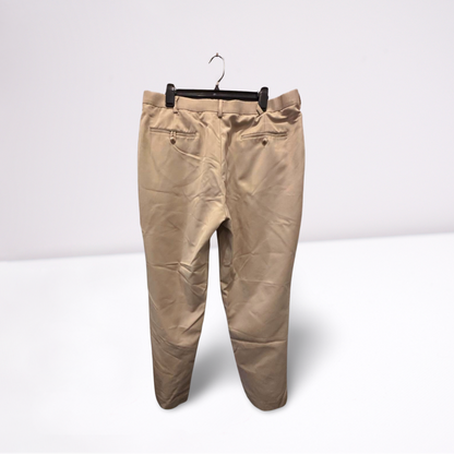 Roundtree & Yorke Mens Khaki Pants Casual Classic - Khaki Beige- 38x30 - Very Good