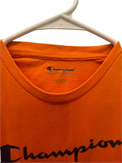 Champion Youth Boys T-Shirt Active Stitched Logo - Orange - 7 - Very Good
