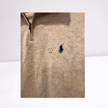 Polo Mens Pullover Quarter-Zip - Gray - Large - Like New