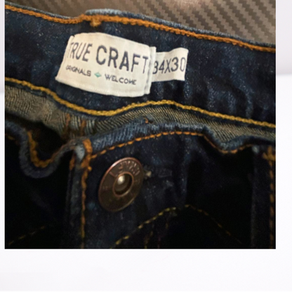 True Craft Jeans - Men - Blue - Size Large  Dark Wash Slim - Very Good