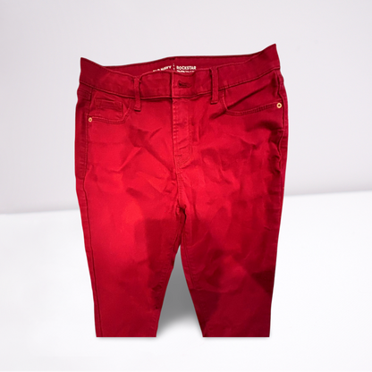 Old Navy Womens Jeans Rockstar Mid-Rise Regular - Red - 10R - Like New