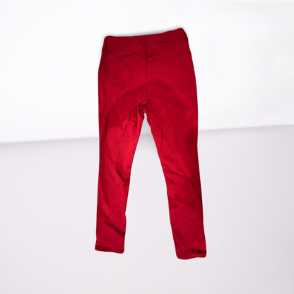 Old Navy Womens Jeans Rockstar Mid-Rise Regular - Red - 10R - Like New