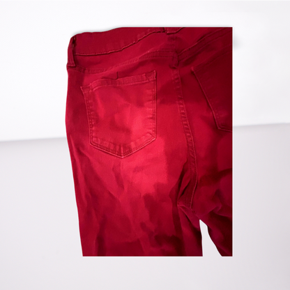 Old Navy Womens Jeans Rockstar Mid-Rise Regular - Red - 10R - Like New