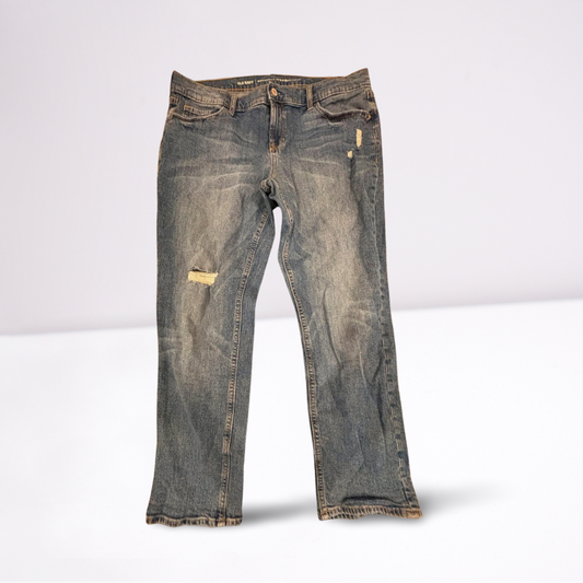 Old Navy Womens Jeans Boyfriend Distressed Medium Wash Straight - Blue - 14 - Like New