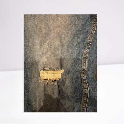 Old Navy Womens Jeans Boyfriend Distressed Medium Wash Straight - Blue - 14 - Like New