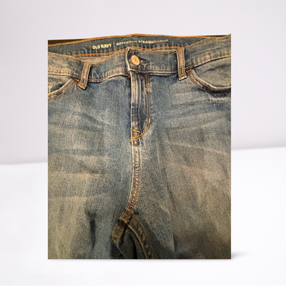 Old Navy Womens Jeans Boyfriend Distressed Medium Wash Straight - Blue - 14 - Like New