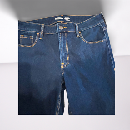 Old Navy Womens Jeans Rockstar Stretch Super Skinny Mid Rise - Navy - 4 - Very Good