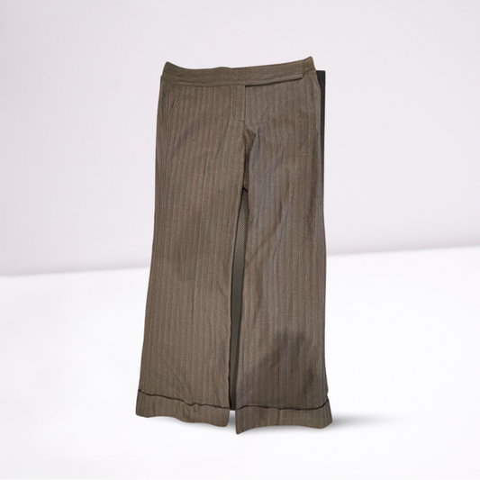 Old Navy Dress Pants - Women - Gray Gold - Size 10  Stretch Clip Closure Belt - Very Good