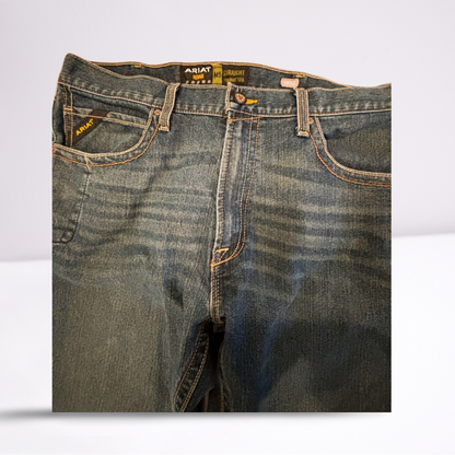 Ariat Mens Jeans Rebar M5 Casual Straight - Blue - 38x32 - Like New