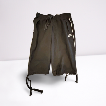 Youth Girls Nike Athletic Capri Pants Workout Stitched Logo Ties - Youth Medium - Black - Very Good