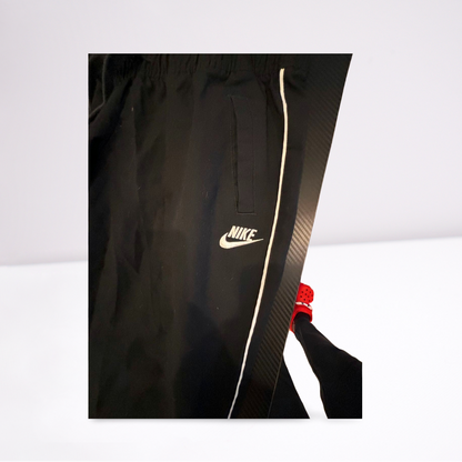 Youth Girls Nike Athletic Capri Pants Workout Stitched Logo Ties - Youth Medium - Black - Very Good