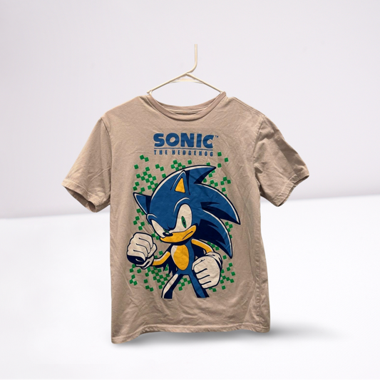 SEGA Youth Boys T-Shirt Sonic The Hedgehog Graphic - GreyBlueGreenYellowWhite - XL - Like New
