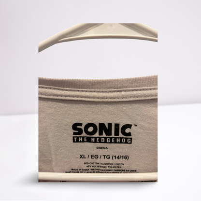 SEGA Youth Boys T-Shirt Sonic The Hedgehog Graphic - GreyBlueGreenYellowWhite - XL - Like New