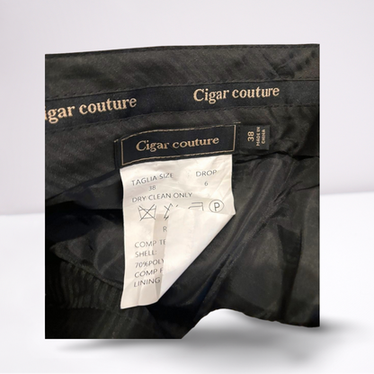 Cigar Couture Mens Trousers Casual Pants - Plaid - BrownGrayWhiteBlack - 38x30 - Very Good