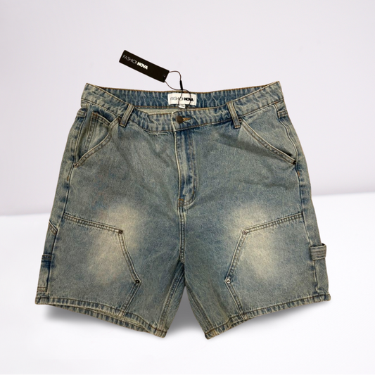 Fashion Nova Womens Denim Shorts Light Washed - blue - 15 - Like New