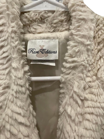 Rare Editions Kids Vest Faux Fur - White - 6x - Like New