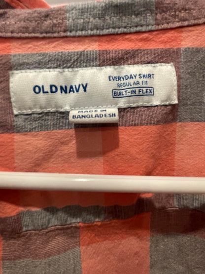 Old Navy Mens Button Down Shirt Everyday Casual Front Pocket - Coral - XL - Like New