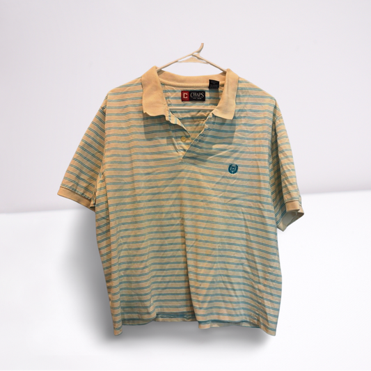 CHAPS Mens Polos Vintage Striped - blueWhite - Large - Very Good