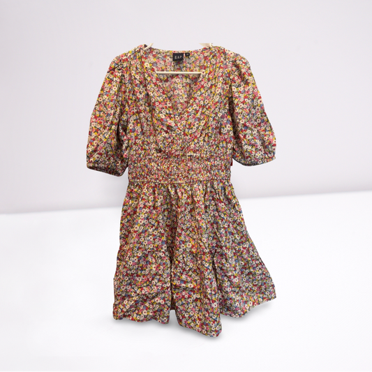 GAP Womens Dress Knee Length Floral - Multi-Color - Small - Like New