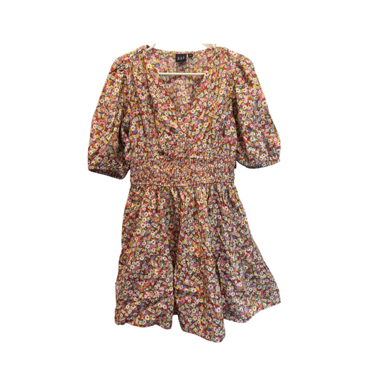 GAP Womens Dress Knee Length Floral - Multi-Color - Small - Like New - Pic 1