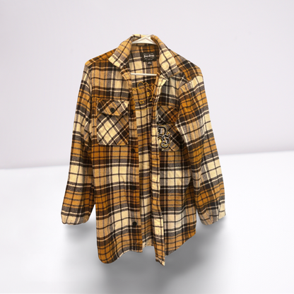 Dogg Supply by Snoop Dogg Mens Button Down Shirt Rapper Loose - GoldWhiteBlack - Small - Like New