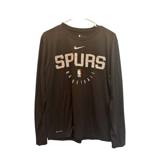 Nike Mens T-Shirt NBA San Antonio Spurs Gear - Black/Gray - Medium - Like New - Pic 1