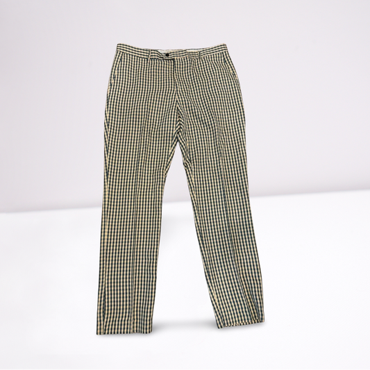 Kent & Park Mens Trousers Plaid Pants - Slate BlueWhite - 38x32 - Very good