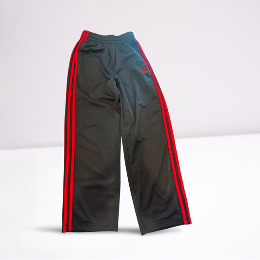 Adidas Youth Boys Sweatpant Relaxed Striped Active - BlackRed - Medium - Very Good